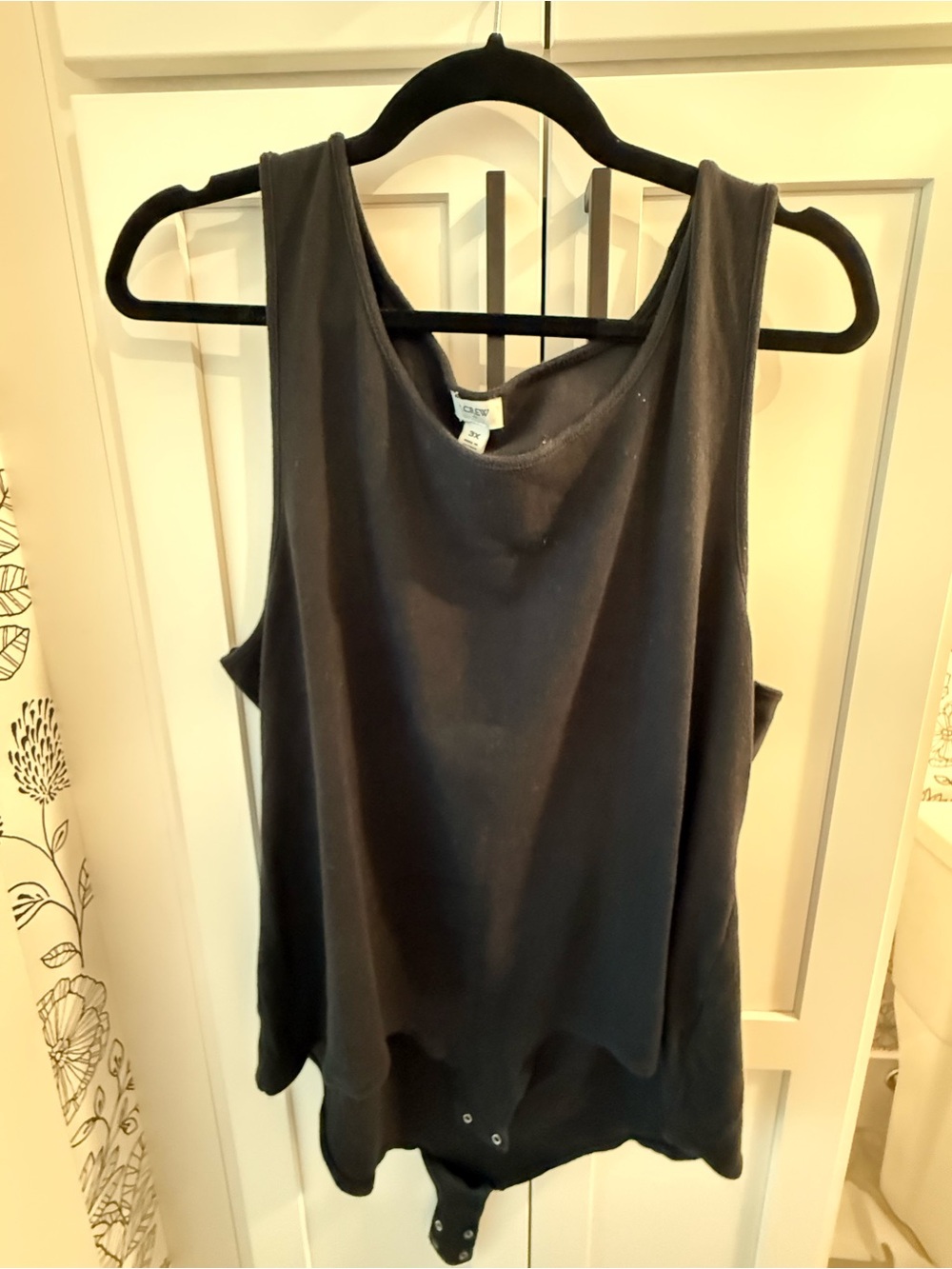 JCREW Plus Size Sleeveless Black Tank Bodysuit with Snap Hem